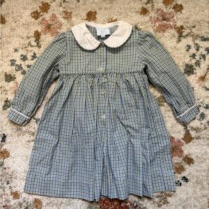 Little English Plaid Long Sleeve Dress with Peter Pan Collar 24 Month